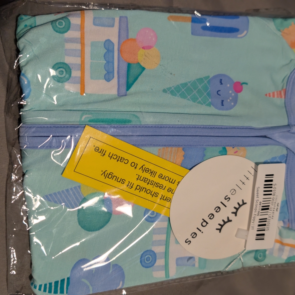 Little Sleepies Ice Cream Cart Kids Pajama Set - Light Blue